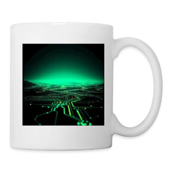 Neon Tech City Skyline - Mug - white - Right