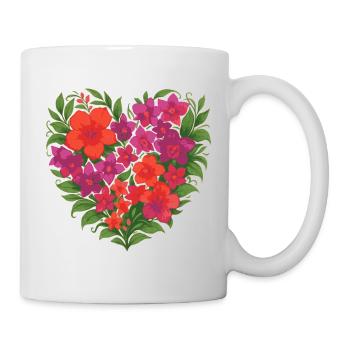 Heart of colorful flowers - Mug - white - Right