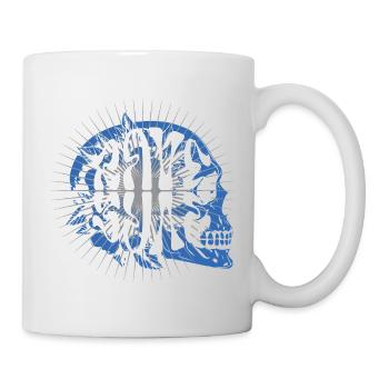 Rave music Ethereal Skull with Radiant Lines - Mug - white - Right