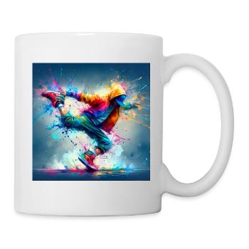 Danse urbaine aux couleurs explosives - Mug blanc - blanc - Droite