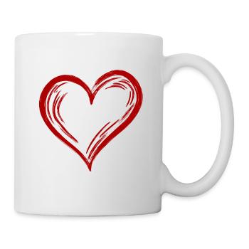 Cute Hand Drawn Red Heart - Mug - white - Right