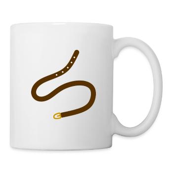 Eleganter brauner Gürtel monochromes Design - Tasse - Weiß - Rechts