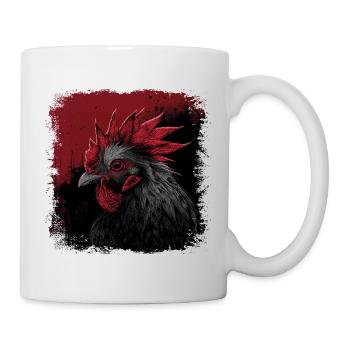 Hahn Portrait - Tasse - Weiß - Rechts