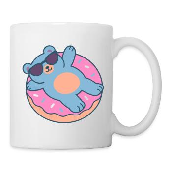 Blue Teddy Bear with Sunglasses - Mug - white - Right