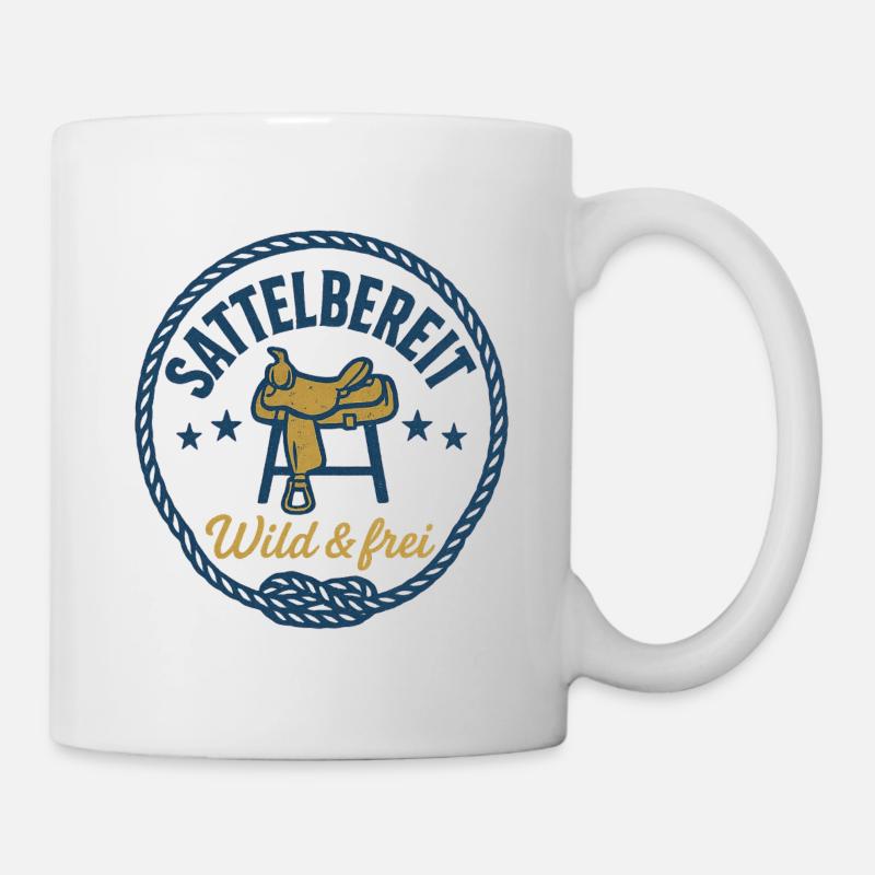 Ready to saddle free and wild horse - Mug - white