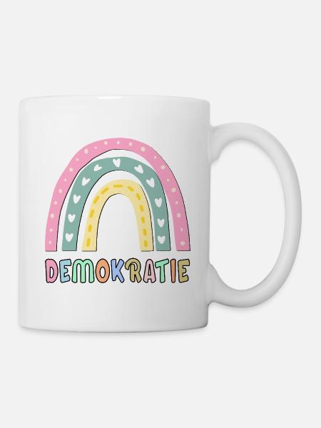 KINDER REGENBOGEN DEMOKRATIE - Tasse - Weiß