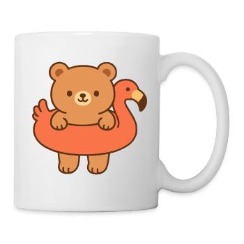 Seeigel mit Flamingo-Schwimmer - Tasse - Weiß - Rechts