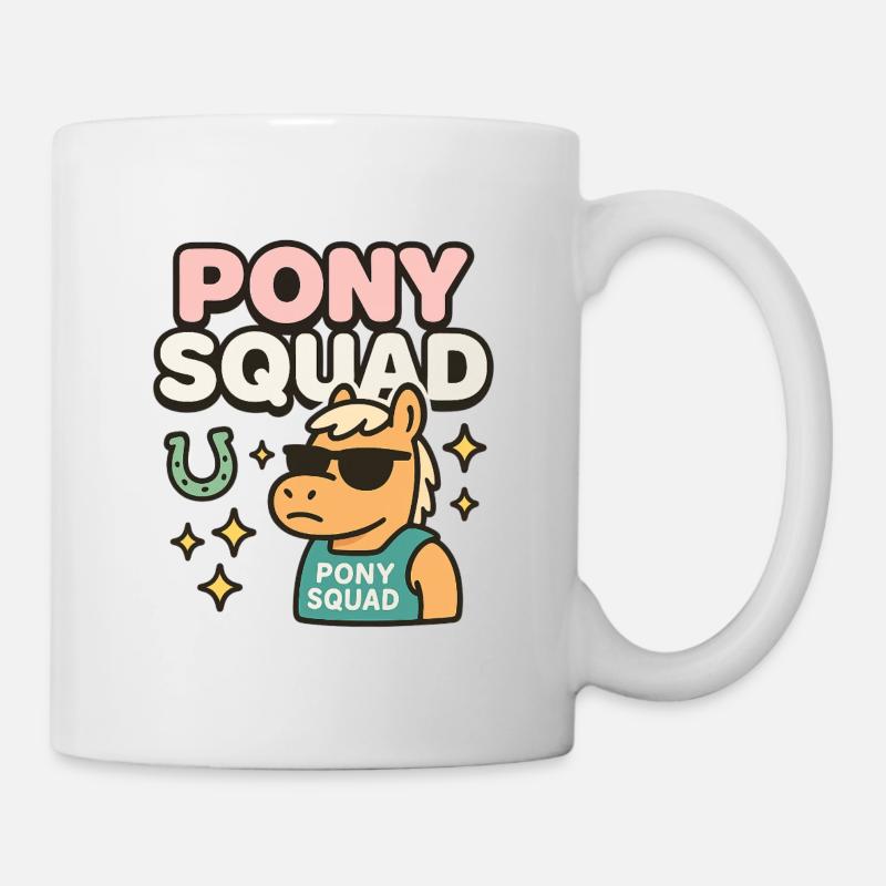 Design de dessin animé Pony Squad avec fraîcheur - Mug blanc - blanc