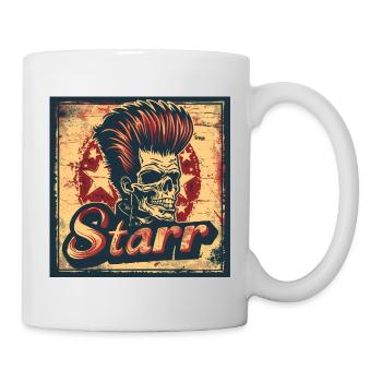 Punk rock style skull illustration - Mug - white - Right