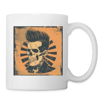Hip Skull with Rockabilly Style - Mug - white - Right