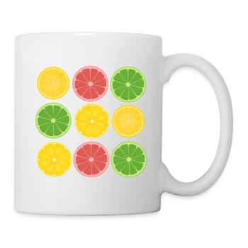 Fruit Citrus Color Blocking Design - Mug - white - Right