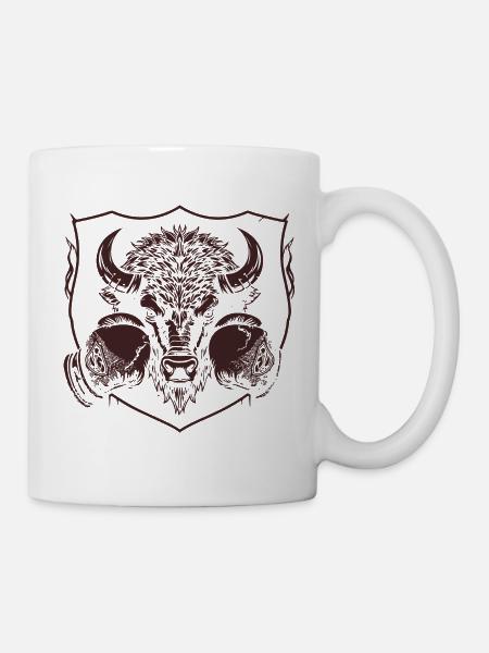bison-boxer- - Tasse - Weiß