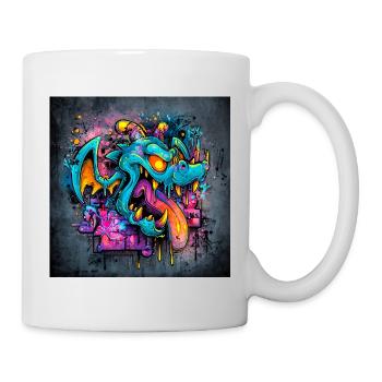 Dragon Fantasy Graffiti Bright Colors - Mug - white - Right