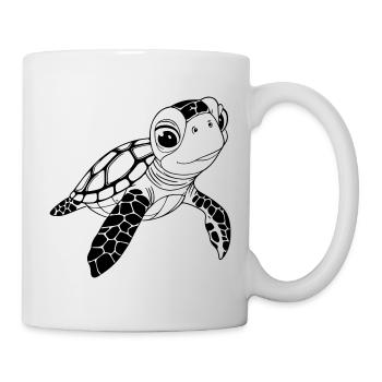 Schildkröte - Tasse - Weiß - Rechts