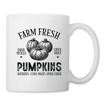 Citrouilles d’automne avec style rustique - Mug blanc - blanc - Droite