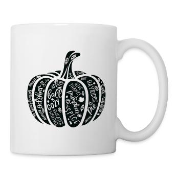 Autumn Pumpkin with Inspirational Words - Mug - white - Right