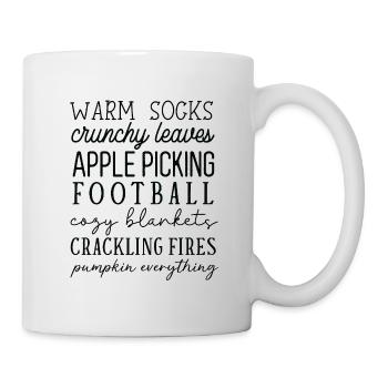 Herbstfeeling mit Kürbis und Feuer - Tasse - Weiß - Rechts