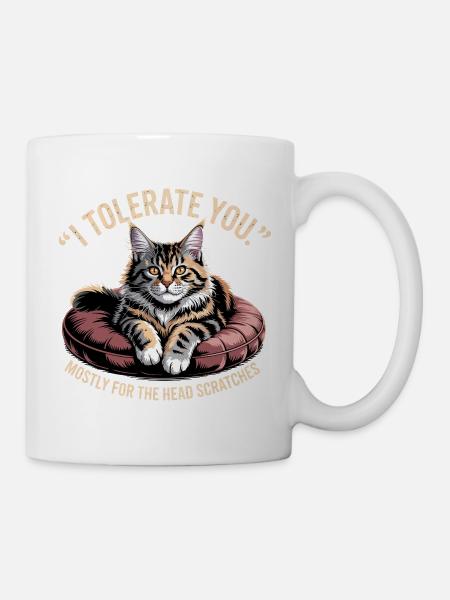 Kopf Kratzer Katze - Tasse - Weiß