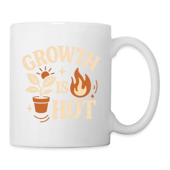 Wachstum ist heißes Pflanzenfeuer-Motivationsdesign - Tasse - Weiß - Rechts