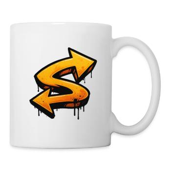 Graffiti print with directional arrows letter S - Mug - white - Right