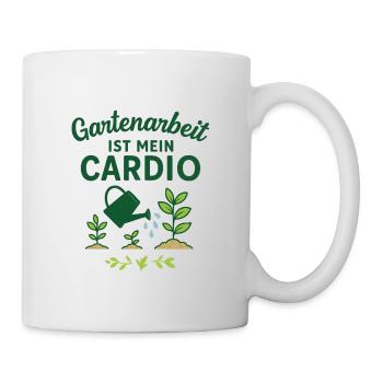 Gartenarbeit ist mein Cardio Motiv - Tasse - Weiß - Rechts