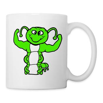 Caterpillar Bodybuilder Strong Muscles Training Gym Hobby - Mug - white - Right