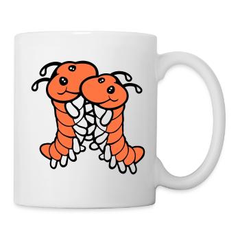 2 chenilles mignonnes deux amis cher couple amoureux - Mug blanc - blanc - Droite