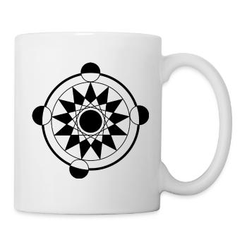 Futuristisches geometrisches Kornkreis-Mandala - Tasse - Weiß - Rechts