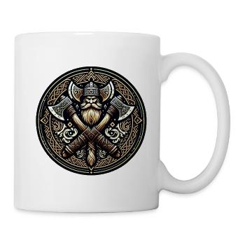 Wikingerkrieger mit Äxten - Tasse - Weiß - Rechts