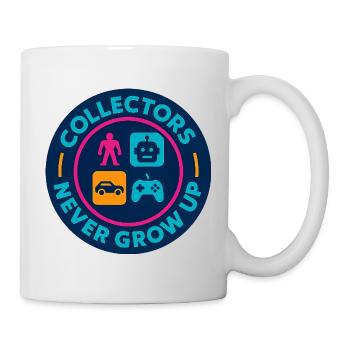 Collectors never grow up – Retro Toy Badge - Mug - white - Right