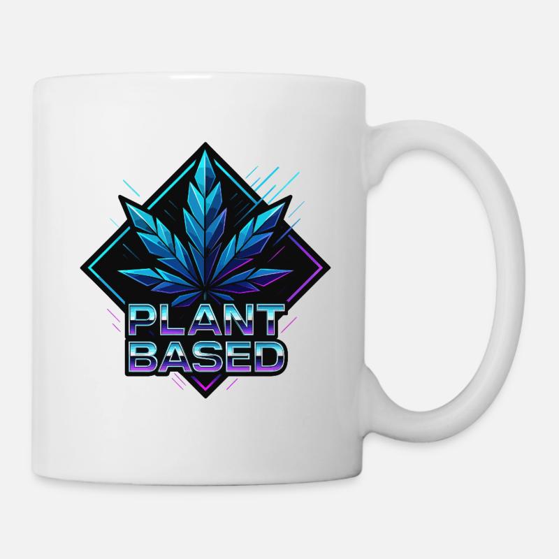 Néon à base de plantes – feuille de chanvre futuriste - Mug blanc - blanc