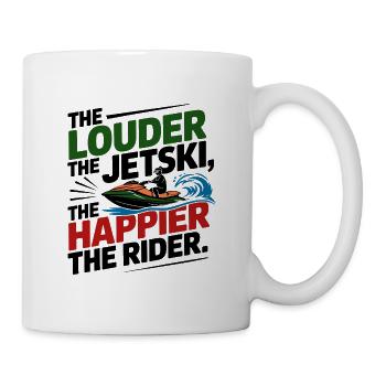 Lustiges lautes Jetski-Glück - Tasse - Weiß - Rechts