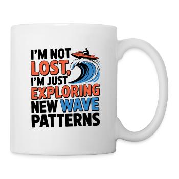 Funny Jetski Lost Exploring Waves  - Mug - white - Right