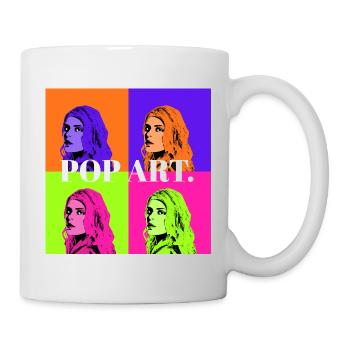 Pop Art Woman Portrait in Pastel Colors - Mug - white - Right