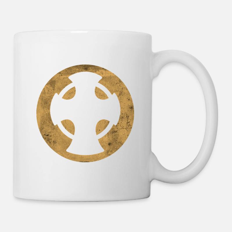 Croix de Novgorod cercle doré illustration - Mug blanc - blanc