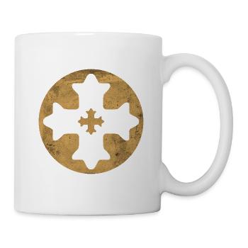 Eastern Coptic cross in golden circle - Mug - white - Right