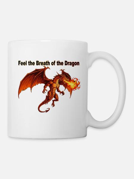 Fiery Dragon Breath Design - Mug - white