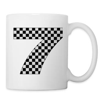 Checkered number 7 - Mug - white - Right
