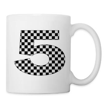 Checkerboard Number Five Design - Tasse - Weiß - Rechts