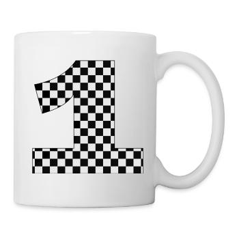 Checkerboard Zahl 1 Design - Tasse - Weiß - Rechts