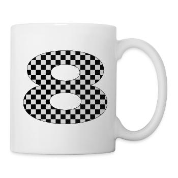 Conception du numéro 8 à carreaux - Mug blanc - blanc - Droite