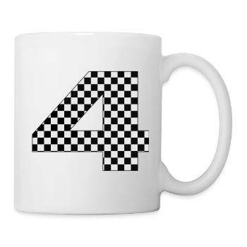 Checkerboard Zahl 4 Design - Tasse - Weiß - Rechts