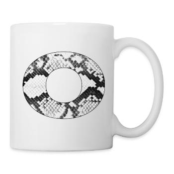 Motif de serpent numéro zéro en noir et blanc - Mug blanc - blanc - Droite