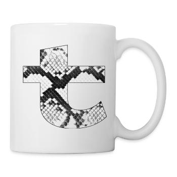 Snake Skin Muster Buchstabe t - Tasse - Weiß - Rechts