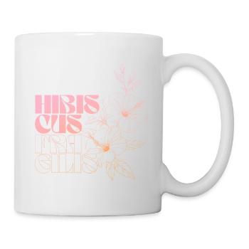 Hibiskus Blumen Linie Art Design - Tasse - Weiß - Rechts