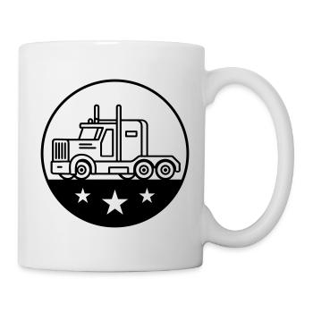 Logo du chauffeur de camion camionneur - Mug blanc - blanc - Droite