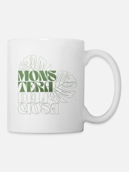 Monstera Blatt Botanisches Design - Tasse - Weiß
