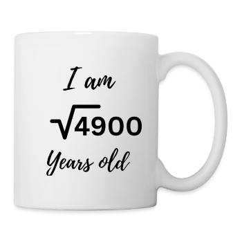 70 years and √4900 reasons to celebrate! - Mug - white - Right
