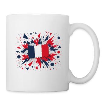 French Flag Paint Splashes Design - Mug - white - Right