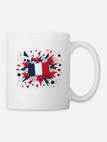 French Flag Paint Splashes Design - Mug - white